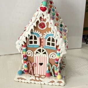 Festive Light-up Gingerbread House Decoration